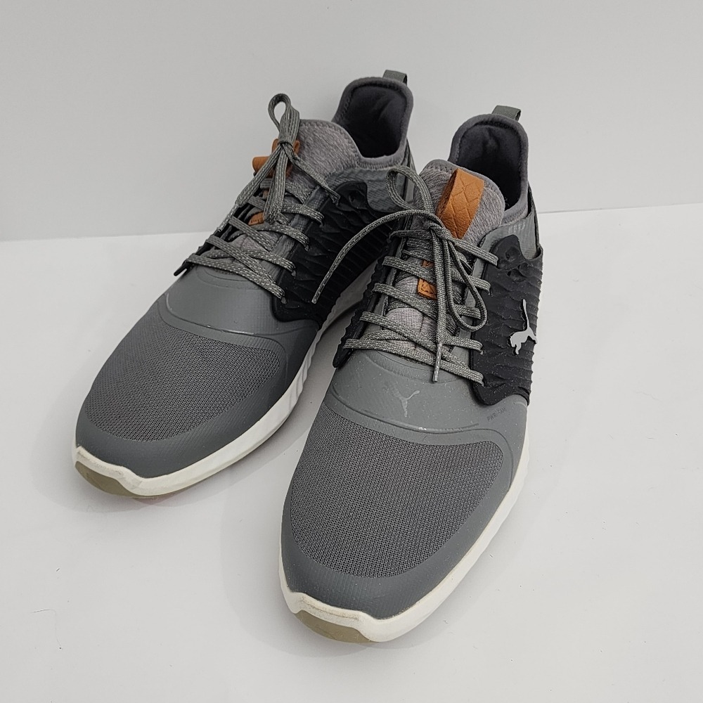 PUMA Ignite PwrAdapt Caged Golf Shoes‎ Gray Black Mens Size 12.5
